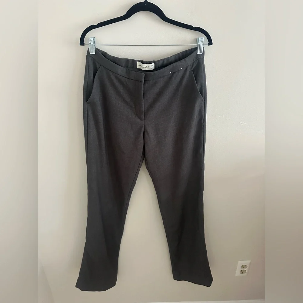 Abercrombie low rise trouser pant charcoal‎ grey size 28 long